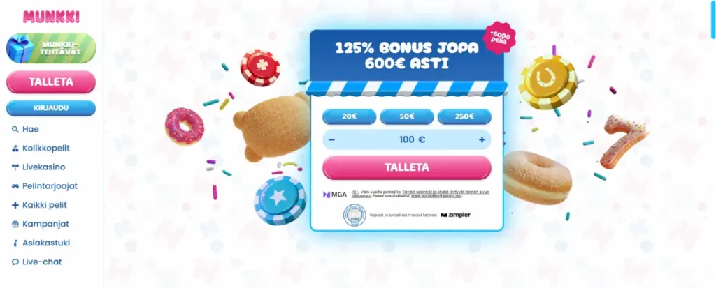 Munkki Casino — arvostelu suomalaisille pelaajille